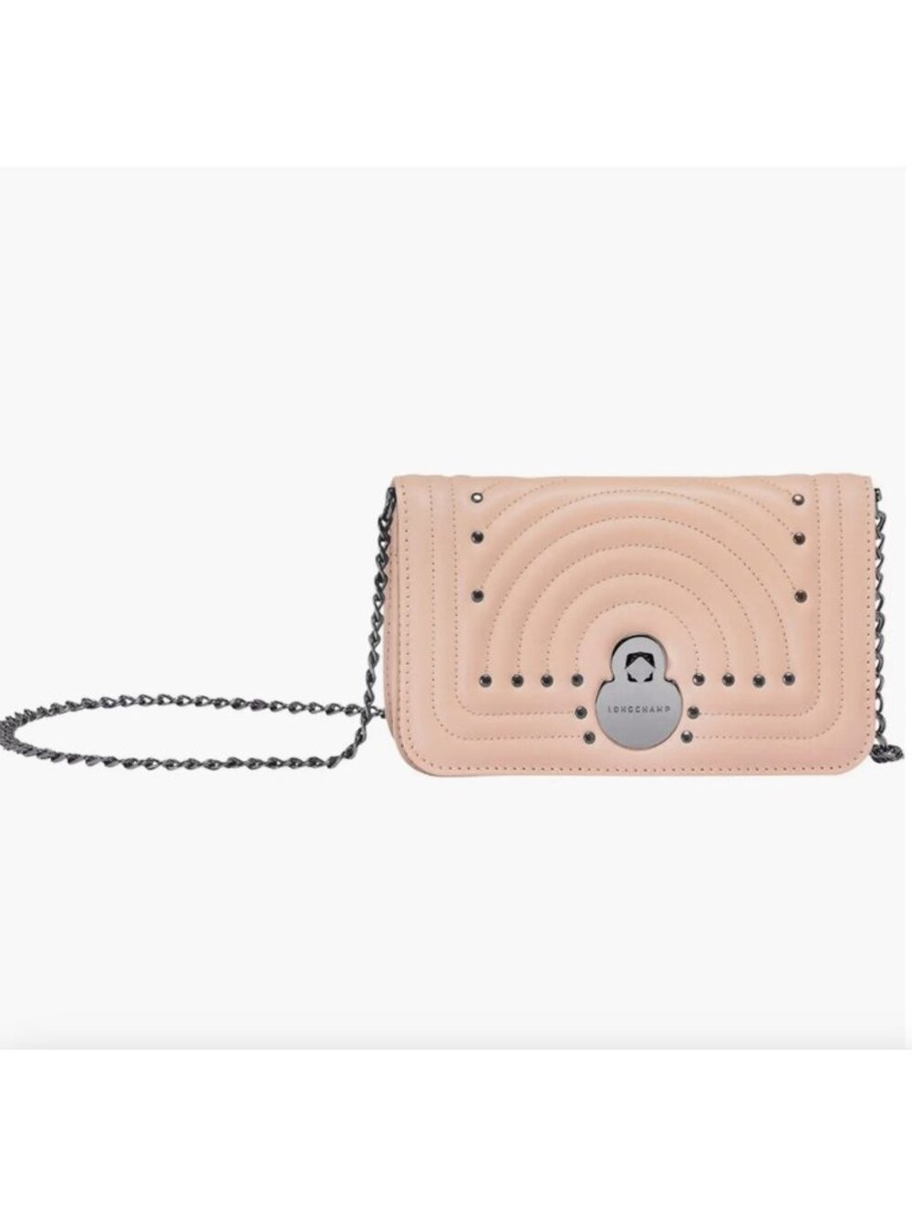 Longchamp Cavalcade Antique Pink Leather Crossbody Wallet New $495